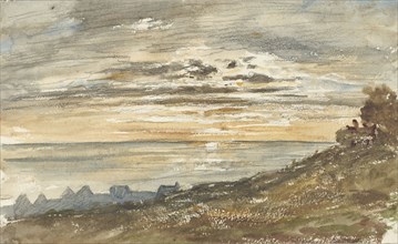 Sunset at Trouville, 1813-1869. Creator: Paul Huet.
