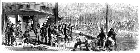 The War in America: refugees from southern cities on the Mississippi, from a sketch by our..., 1862. Creator: Unknown.