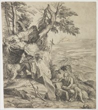 St Jerome reading in the desert, 1565. Creator: Cornelis Cort.