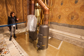 Rome, Vatican. 9th March 2013 -- Sistine Chapel. The stoves will be used to produce smoke white and dark during the conclave. --