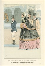 Un point élégant de la rue Richelieu, la magasin de la compagnie des Indes, 1854