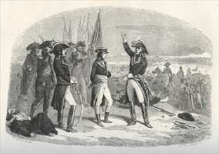 Bonaparte et Kléber avec les drapeaux des victoires d'Aboukir, du Thabor et du Caire